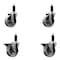 Service Caster 4'' Semi Steel Wheel Swivel 1-1/8'' Expanding Stem Caster Set 2 Brakes, 4PK SCC-EX20S414-SSS-2-PLB-2-118 - alternate 1